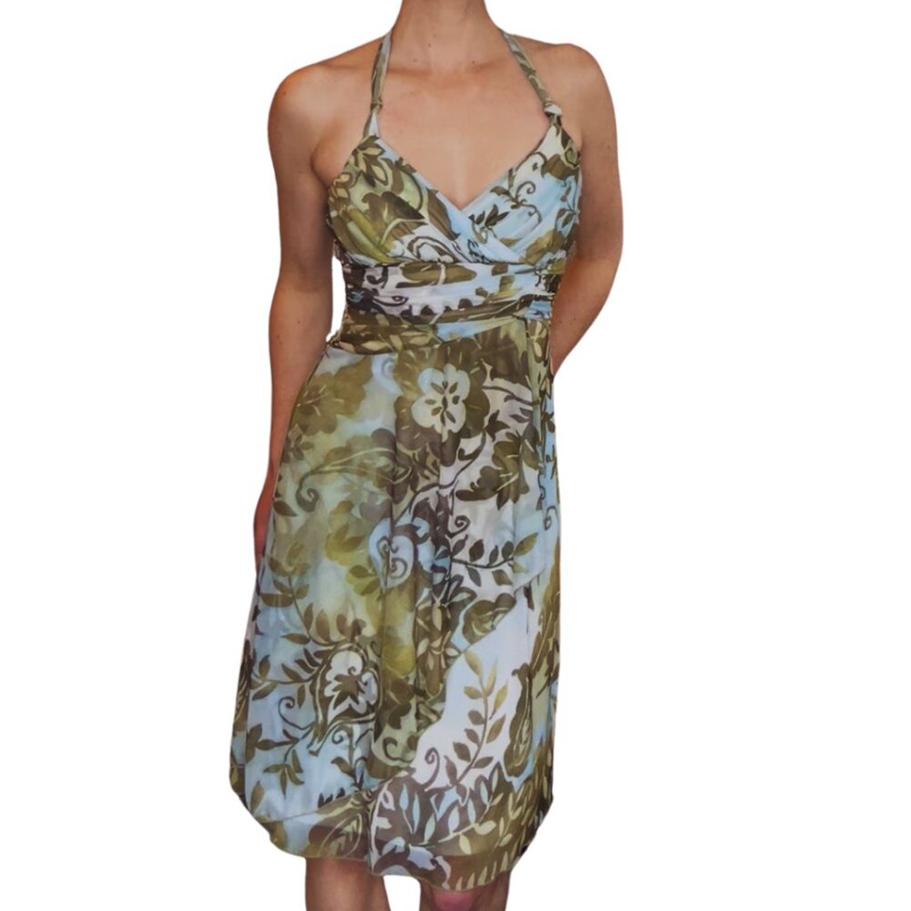 BCX - Floral-Print Halter Midi Dress | Size: Small